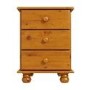 Pine 3 Drawer Bedside Table - Hamilton