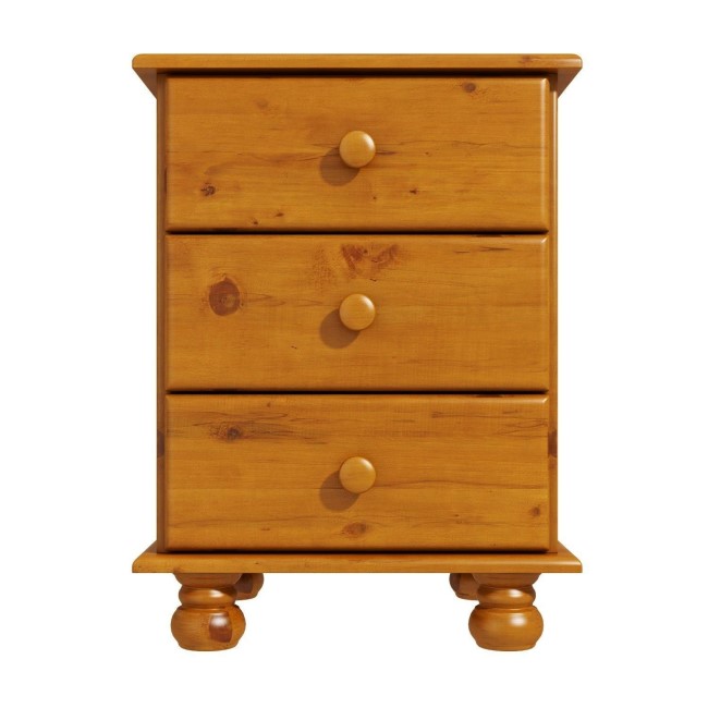 Pine 3 Drawer Bedside Table - Hamilton