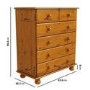 Pine Chest of 6 Drawers - Hamilton 