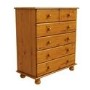 Pine Chest of 6 Drawers - Hamilton 