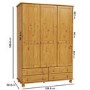 Pine 3 Door Triple Wardrobe with Drawers - Hamilton