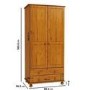 Pine 2 Door Double Wardrobe with Drawers - Hamilton