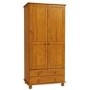 Pine 2 Door Double Wardrobe with Drawers - Hamilton