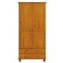 Pine 2 Door Double Wardrobe with Drawers - Hamilton