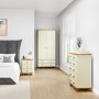 Cream and Pine Painted 2 Door Double Wardrobe with Drawers - Hamilton