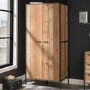 Industrial Oak Finish 3-Piece Bedroom Furniture Set - Hoxton - LPD