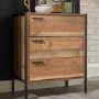 Industrial Oak Finish 3-Piece Bedroom Furniture Set - Hoxton - LPD