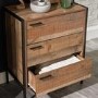 Industrial Oak Finish 3-Piece Bedroom Furniture Set - Hoxton - LPD