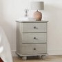 Warm Grey 3 Drawer Bedside Table - Hampton