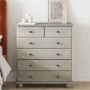 Warm Grey Chest of 6 Drawers - Hampton