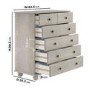 Warm Grey Chest of 6 Drawers - Hampton