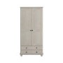 Warm Grey 2-Door Double Wardrobe with Drawers - Hampton