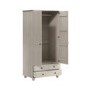 Warm Grey 2-Door Double Wardrobe with Drawers - Hampton