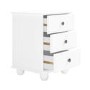 White 3-Drawer Bedside Table - Hampton