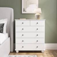 White Chest of 6 Drawers - Hampton