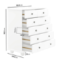 White Chest of 6 Drawers - Hampton