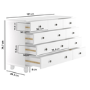 Wide White Chest of 9 Drawers - Hampton