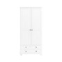 White 2-Door Double Wardrobe with Drawers - Hampton