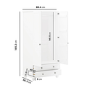 White 2-Door Double Wardrobe with Drawers - Hampton