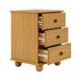 Pine 3 Drawer Bedside Table - Hampton