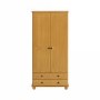 Pine 2-Door Double Wardrobe with Drawers - Hampton