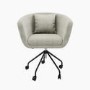 Beige Boucle Office Chair with Cushion - Harris