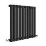 Sorrento Midnight Black Horizontal Oval Designer Radiator 600x590mm Single Panel 1576 BTU