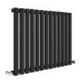 Sorrento Midnight Black Horizontal Oval Designer Radiator 600x767mm Single Panel 2049 BTU