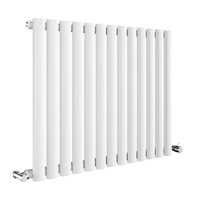 Sorrento White Horizontal Oval Designer Radiator 600x767mm Single Panel 2049 BTU