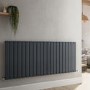 Riace Anthracite Horizontal Flat Designer Radiator 600x1428mm Single Panel 3337 BTU