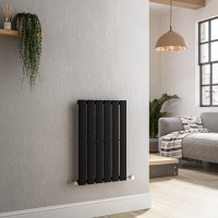 Riace Midnight Black Horizontal Flat Designer Radiator 600x408mm Single Panel 953 BTU