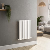 Sorrento White Horizontal Oval Designer Radiator 600x413mm Single Panel 1103 BTU