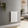 Sorrento White Horizontal Oval Designer Radiator 600x413mm Single Panel 1103 BTU