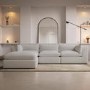 Large Beige Boucle Reversible 4 Seater Corner Sofa - Hudson