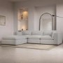 Large Beige Boucle Reversible 4 Seater Corner Sofa - Hudson