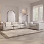 Beige Boucle 4 Seater Sofa - Hudson