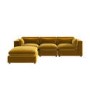 Large Mustard Velvet Reversible 4 Seater Corner Sofa - Hudson