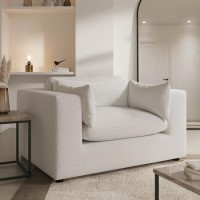 Beige Boucle Love Seat - Hudson