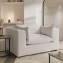 Corner Sofa and Love Seat Set in Beige Boucle - Hudson