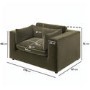 Khaki Green Velvet Loveseat - Hudson