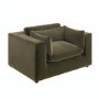 Khaki Green Velvet Loveseat - Hudson