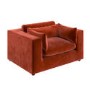 Burnt Orange Velvet Loveseat - Hudson