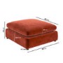 Burnt Orange Velvet Footstool - Hudson