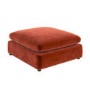 Burnt Orange Velvet Footstool - Hudson