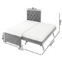 Single Grey Velvet Guest Bed with Trundle  - Isabel