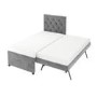 Single Grey Velvet Guest Bed with Trundle  - Isabel