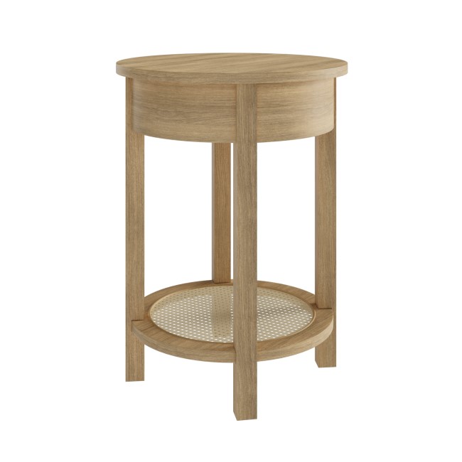 Oak Bedside Table with Drawer and Shelf - Ida