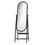 Black Full Length Free-Standing Oval Mirror with Shelf - Ida