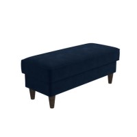 ALMOST PERFECT - Large Navy Velvet Footstool - Idris