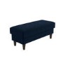 Large Navy Velvet Footstool - Idris